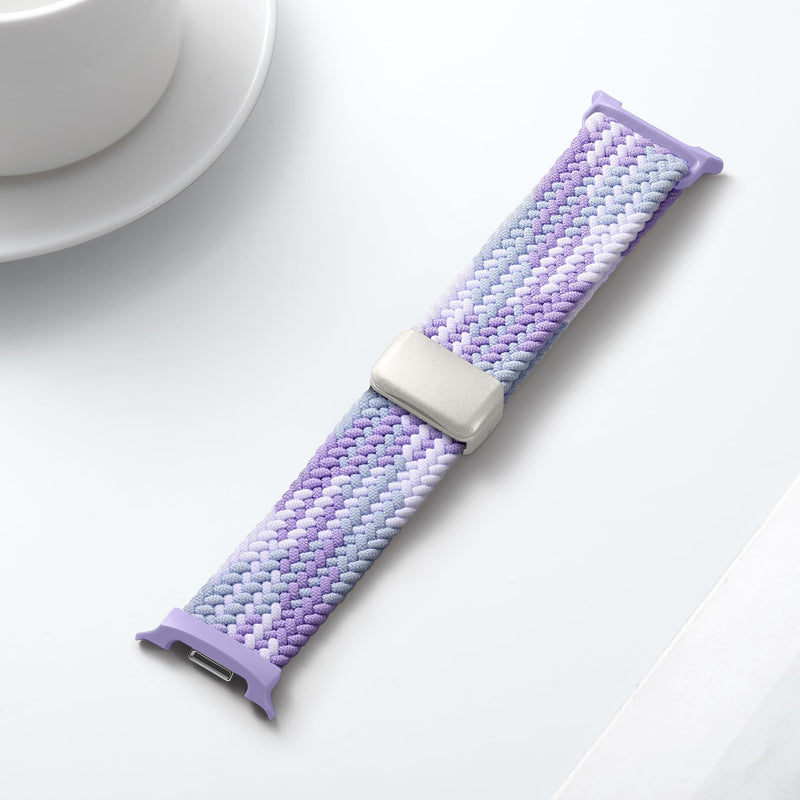 DaQin Nylon Magnetic Band for Samsung Galaxy Watch 9 8 40mm 44mm 46mm | Soft Breathable Nylon Braided Magnetic Band for Women Men, Stretchy and Adjustable, Ideal for Casual, Office, Workout, Sleep Violet