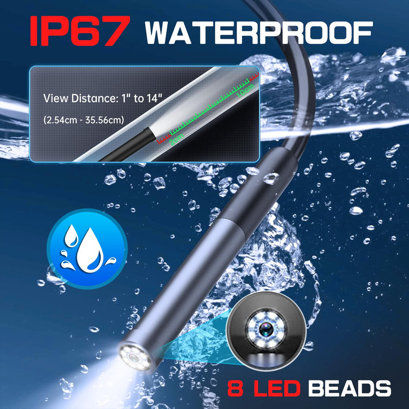 Autel MaxiVideo MV108S USB Endoscope, Waterproof 8.5mm Imager Inspection Camera with Light, 1920x1080 HD 2MP Borescope for Autel Scanner & PC, Upgrade of MV108 MV105, Snake Camera with 1M Cable