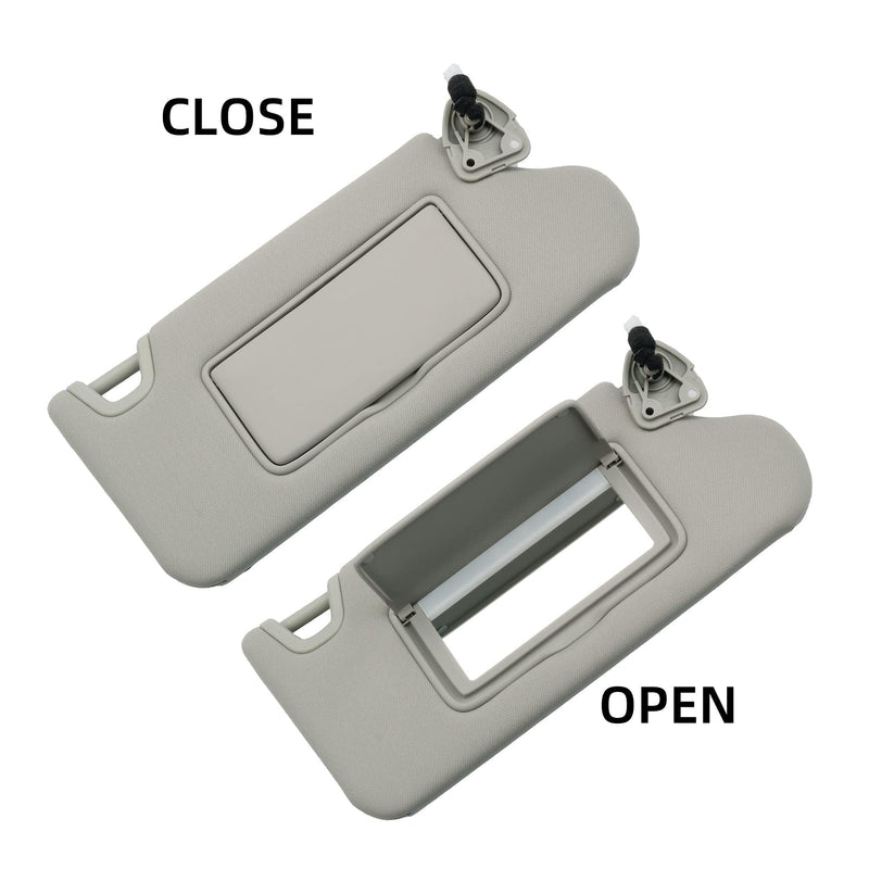 Dasbecan Gray Right Passenger Side Sun Visor Compatible with Nissan Altima 2013-2018 with Mirror and Vanity Light Without Sunroof Replaces# 96401-3TA2A Right Gray