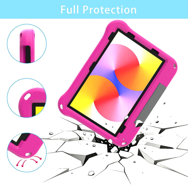 Kids Case for T-Mobile Revvl Tab 2 10.1 Inch (2025 Release) - SHREBORN Lightweight Shockproof Kid-Friendly Cover with Handle Kickstand for T-Mobile Revvl Tab 2 10.1" Tablets-Pink Pink
