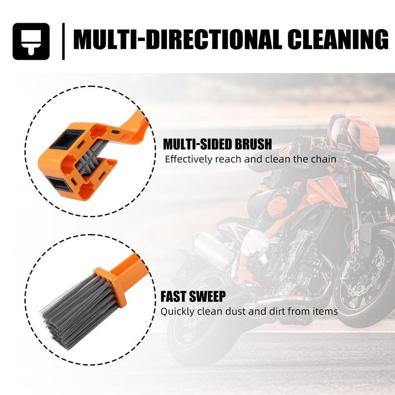 NICECNC Universal Chain Cleaning Brush Compatible with The Oil Dirt Chain & Sprocket of Steet, Sport, Off-Road Motorcycles, ATVs, Bicycles etc. Compatible with KTM Compatible with Yamaha See Fitment