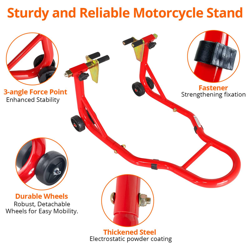 Motorcycle Stand Lift - 900lbs Front & Rear Combo Universal Motorcycle Stands | Compatible With Most Yamaha Honda Kawasaki Suzuki BMW Motorcycles