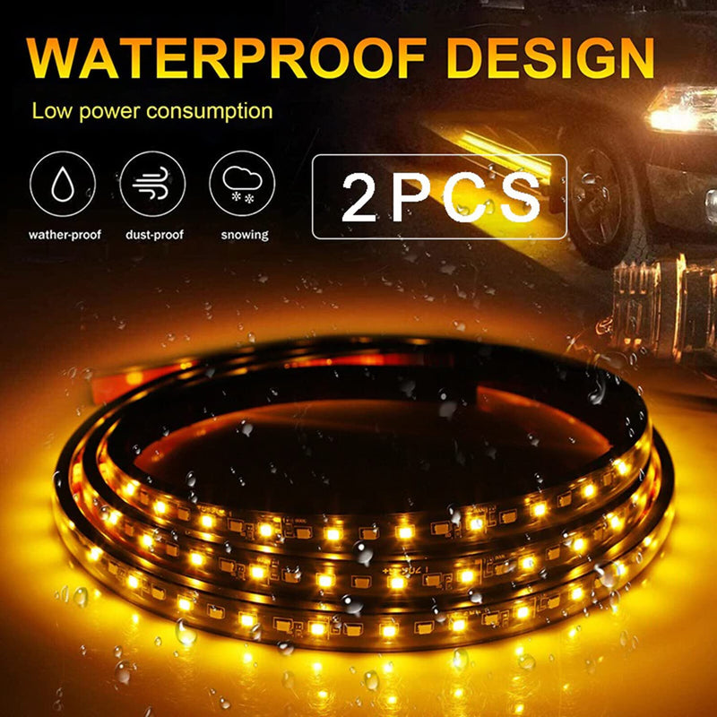 SOCAL-LED LIGHTING 60 Inch Truck LED Running Board Light Amber Side Marker Kit Sequential Turn Signal, White Courtesy Door Lights Extended Crew Cab Led Bar Bed Light Switchback Underglow Strip 60 Inches
