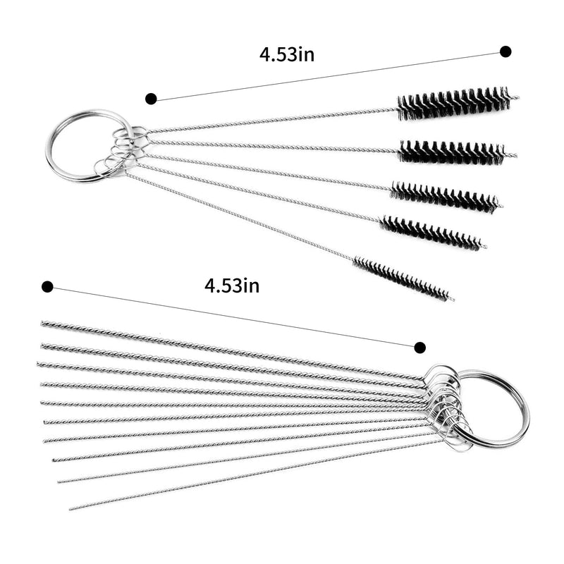 1 Pack 3 Set Premium Jet Cleaning Brushes, Carburetors Carbon Dirt Jet Remove Cleaner, Carb Carburetor Cleaners 13 Cleaning Wires Set, 10 Cleaning Needles Fits For Most Motorcycle Atv Car