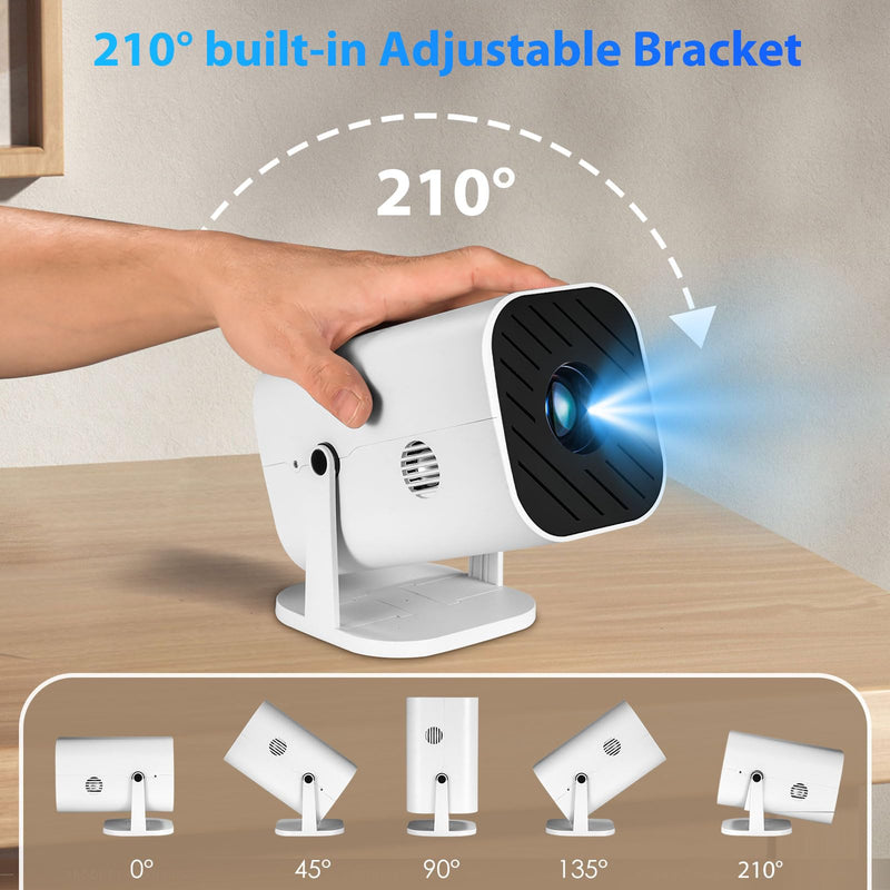 Portable Projector, Mini Room Projector, Built-in Speaker And Bluetooth 5.3, Native 1080P, Compatible With 4K, Supports Smartphone/ TV Stick/ PS5/ Laptop/ X box/ HDMI/ USB (Mini Projector for Bedroom) Mini Projector for Bedroom