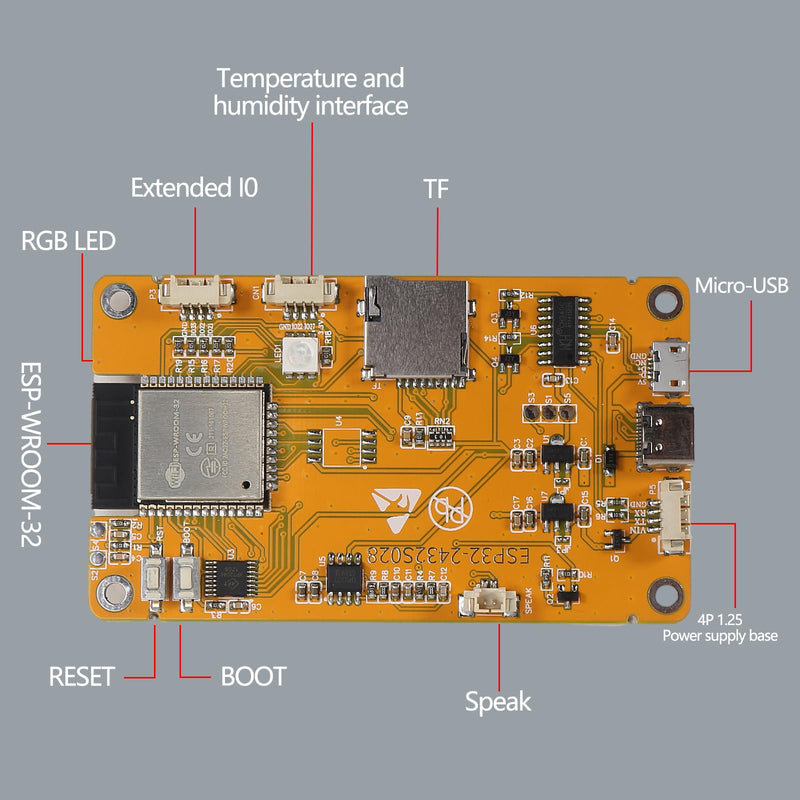 AITRIP 2 Pack ESP32 Development Board ESP32-2432S028R WiFi Bluetooth 2.8 Inch 240X320 Smart Display TFT Module Touch Screen for Arduino