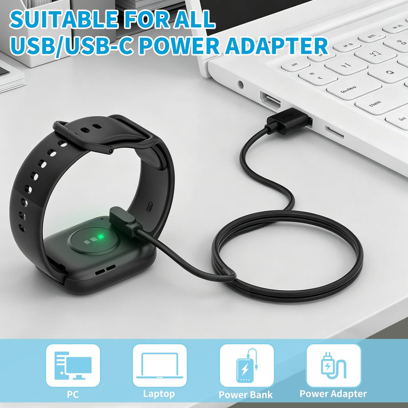 Charging Cable for Smart Watch, USB/USB-C to Magnet Charging Cable for IDW13/15/16/17, IDW19/20/25/26/28,SW021/023/025,ID205L ID205G/205U/205S/206/216 (3.1ft)