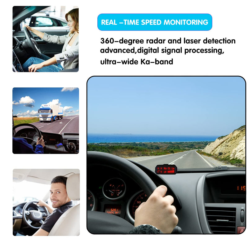 New Laser/Radar-Detectors Driving Aids for Cars - Long Range Detection, Mute Memory, Led Display, City/Highway Mode Detectors, Ideal Gifts for Cars (Red)