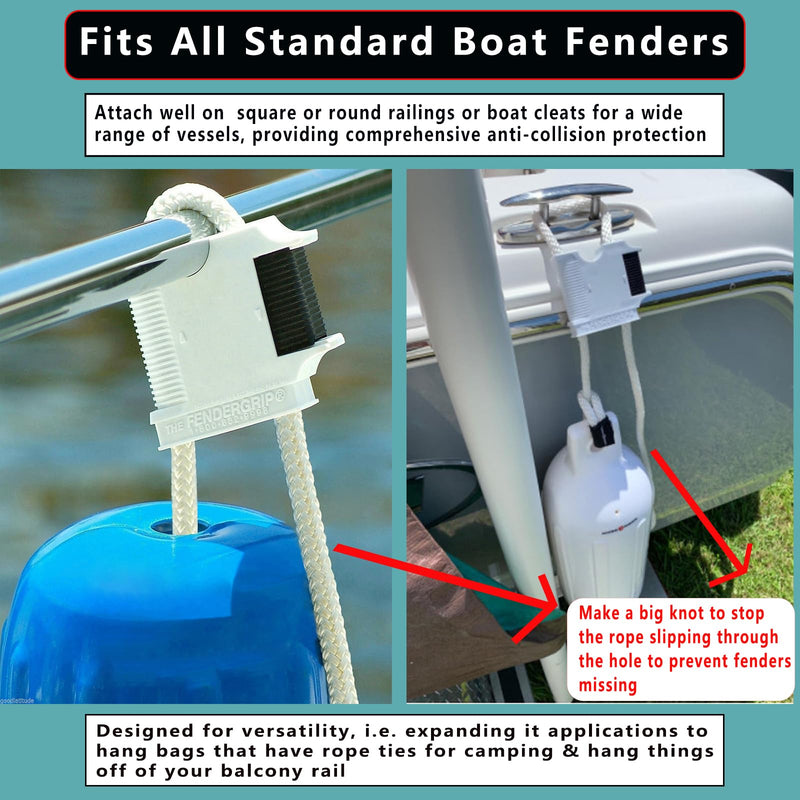 2PCS Quick Release Boat Fender Clips, Adjustable Boat Fender Hanger, Anti-Slip Boat Bumper Rail Adjuster for Dock, Pontoon, Yacht and Sailboat Protection