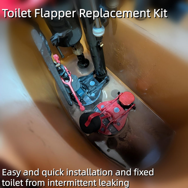 American Standard Toilet Flapper Replacement Kit 7381657-200.0070A | For Vormax Toilets (4270A, 4370A, 4570A), Dual Flappers with Silicone Seals, Metal Chain, Teeter Bar