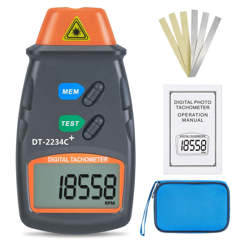 AGPtek® Professional Digital Laser Photo Tachometer Non Contact RPM Tach DT-2234C+