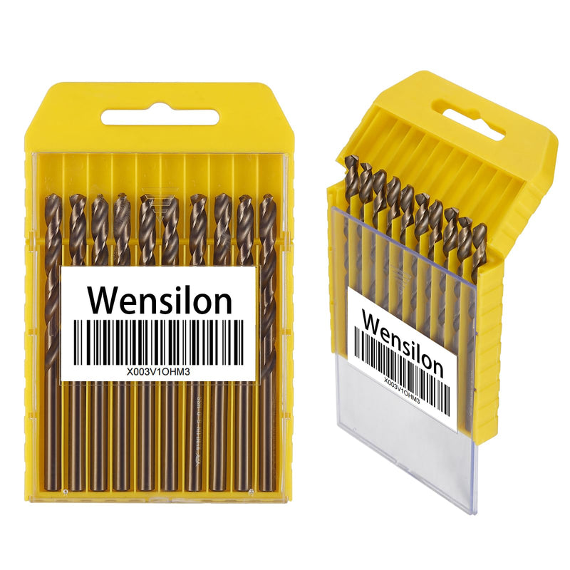 Wensilon 1/2" Cobalt Drill Bit(5Pcs), M35 HSS Metal Drill Bit Set forwood, Hard Metal, Stainless Steel, Cobalt Steel M35 Jobber Length Twist Drill Bits 1/2 in