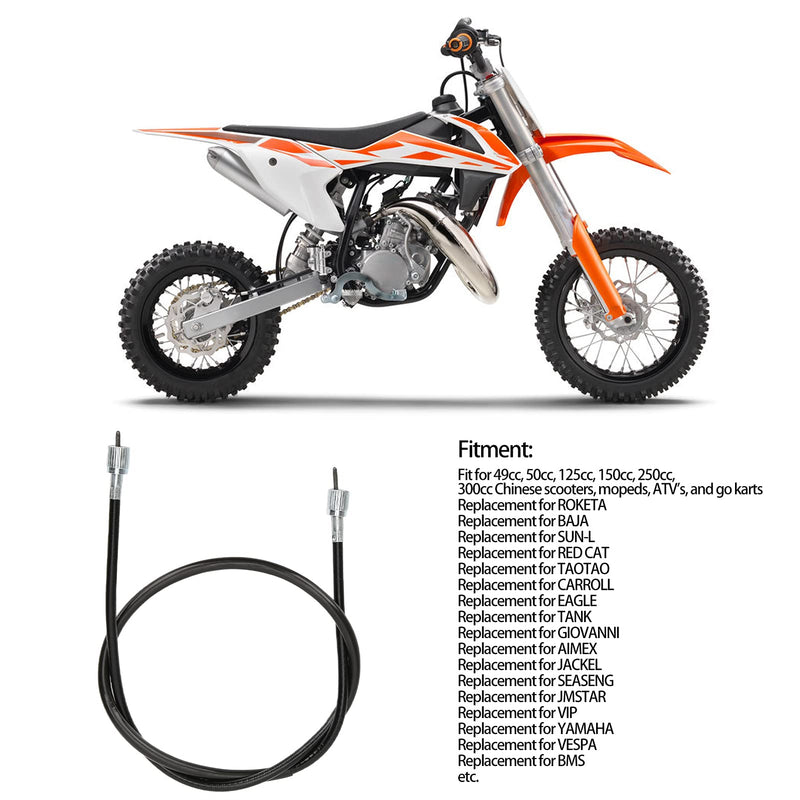 Speedometer Cable 39in Compatible with 49cc 50cc 125cc 150cc 250cc 300cc Scooters Mopeds ATV Go Karts Replacement Speedo Cable Durable PVC Coated Easy to Install