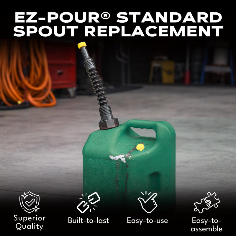 EZ-POUR Standard Spout Replacement (Pack of 2) | Fits 1-3/4" Openings | Compatible With EZ-POUR® Adapters | Fits Older Vehicle Utility Tanks, Water Jugs Or Utility Cans | Durable Replacement (20050) Standard EZ-POUR Spout (Pack of 2)
