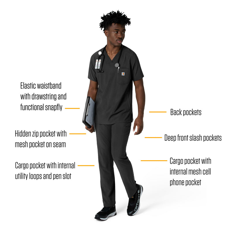 Carhartt Rugged Flex Ripstop Men's Straight Leg Scrub Pant Medium Black