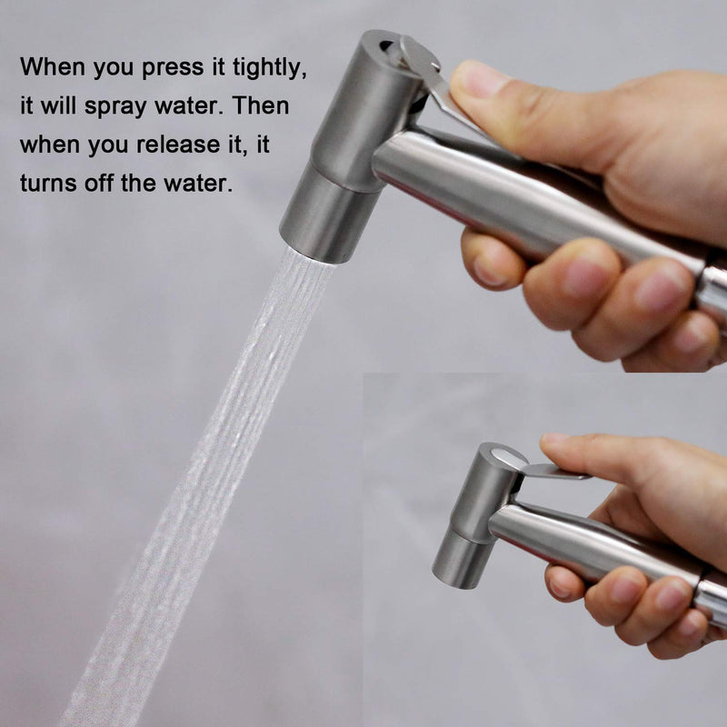Bidet Spray Heads Set of 2 Stainless Steel Hand Bidet Spray Heads for Bathroom Kitchen and Toilet Cleaning Silver