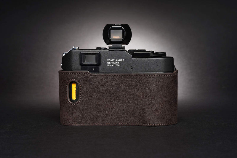 Voigtlander Bessa R2 Case, BolinUS Handmade Genuine Real Leather Half Camera Case Bag Cover for Voigtlander BESSA R4M R4A R3M R3A R2S R2C R2A R2M R2 T Camera with Hand Strap (Coffee) Coffee