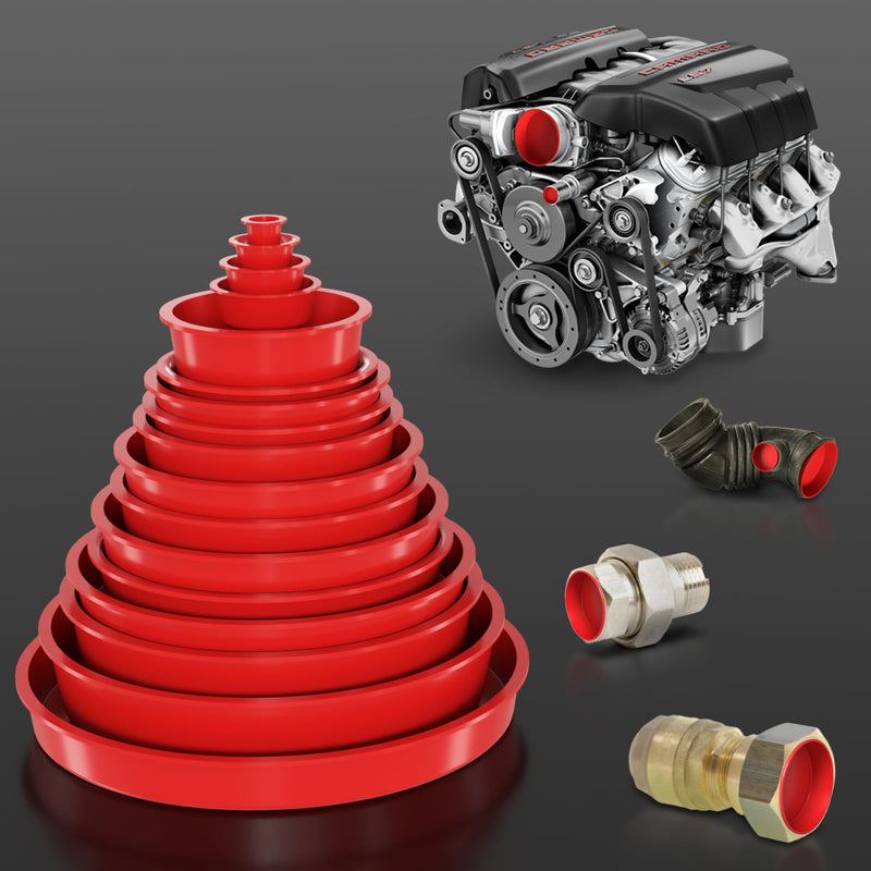 Automotive Cap Plugs Kit 17 Piece Set Suitable for Smoke Leakage Testing and Various Automotive Pipeline Openings Fits Automotive Smoke Machine