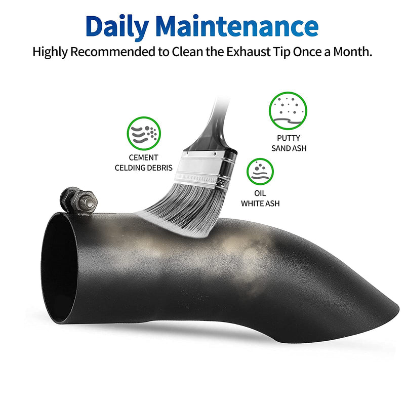 AUTOSAVER88 2.5 Inch Inlet Black Exhaust Tip, 2.5" Inlet 2.5" Outlet 9" Overall Length Stainless Steel Turn Down Exhaust Tips Powder Coated Finish Tailpipe 2.5" ID /2.5" OD/9" Long