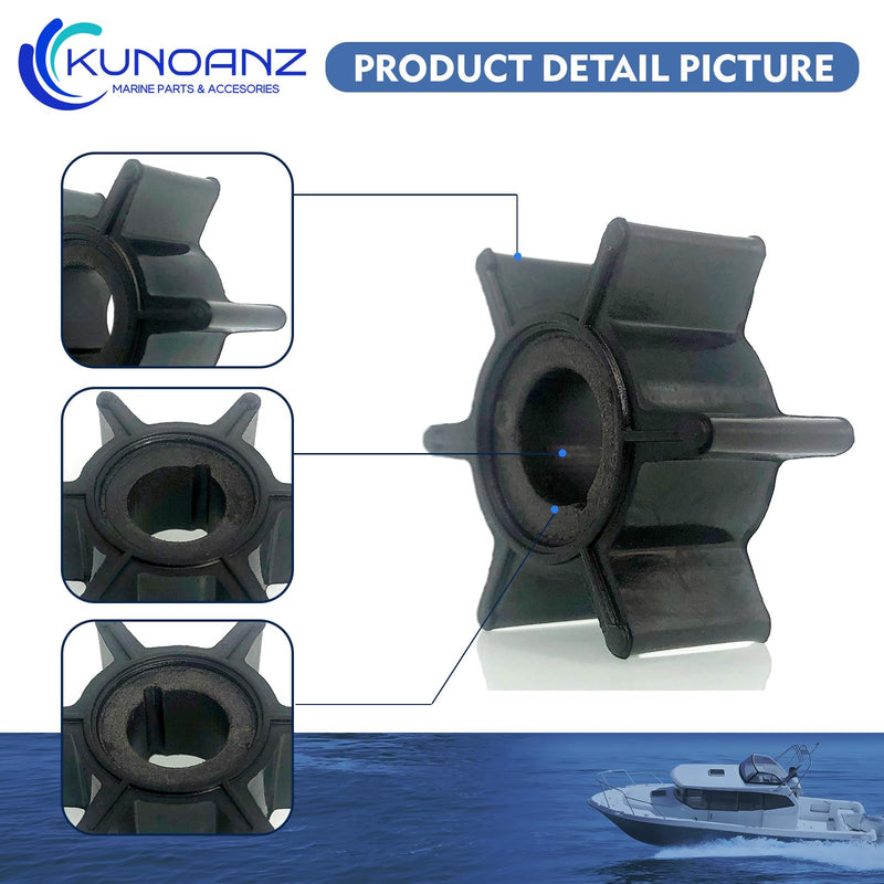 369-65021-1 369650211 Water Pump Impeller For Nissan Tohatsu 2/2.5/3.3/3.5/4/5/6 HP 2/4 Stroke Outboard Sierra 18-3098 Mercury Mariner 47-16154-3/161543 2HP 2.5HP 3.3HP 3.5HP 4HP 5HP 6HP 1/2 Cylinder