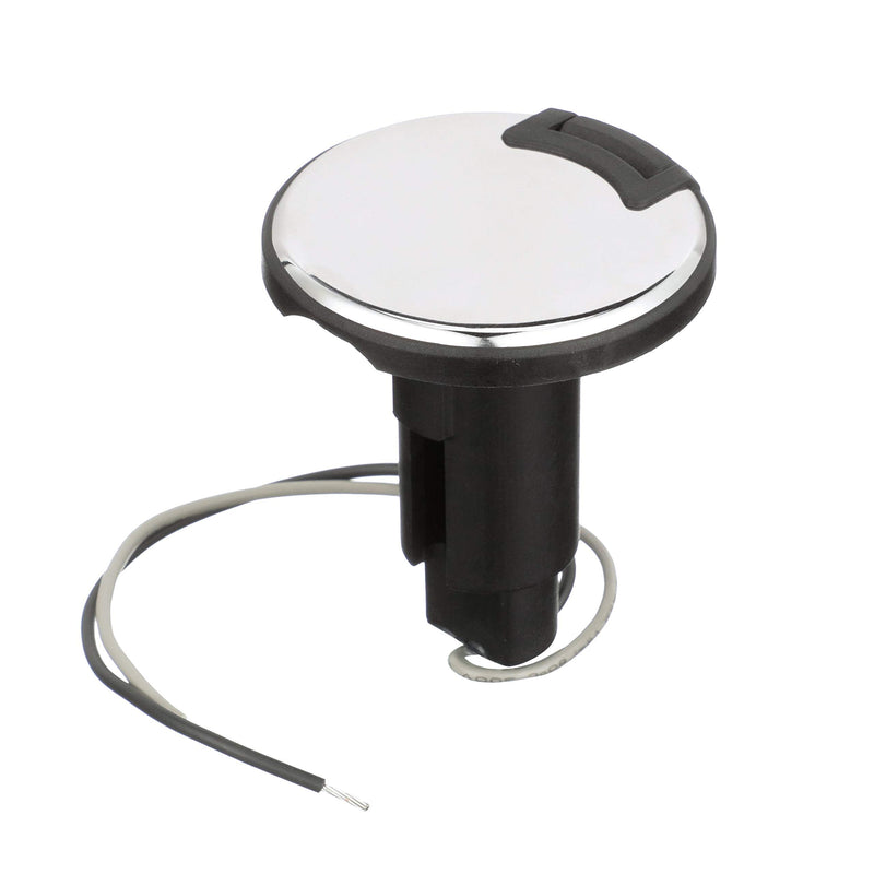 attwood LightArmor 910R Series Round Plug-In Light Base — For All-Around Pole Light, 2-Pin, Black Stainless Cover, 910R2PSB-7 One size 2-Pin Connection