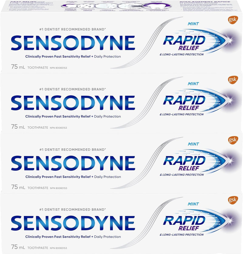 Sensodyne Rapid Relief Sensitivity Toothpaste, Mint, 3.4 oz (Pack of 2)