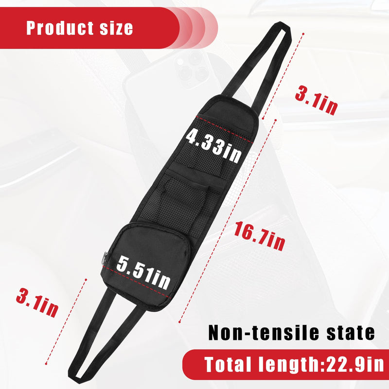 QUICTO Car Seat Storage Hanging Bag, Multi-Pocket Seat Side Organizer, Car Multifunctional Storage Mesh Net Pocket, Can Hold Mobile Phone, Wallet, Glasses, Suitable for Cars, SUVs, Trucks 1