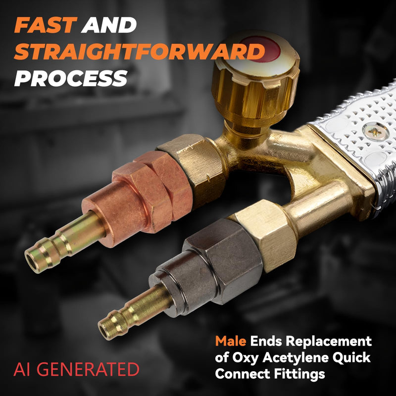 Oxy Acetylene Torch Quick Connects Fittings| Fit 9/16"-18 B Fittings | QDB10 Heavy-duty Safe and Durable Design| Brass |Stainless Steel |Special Corrosion-Resistant Materials|OEM