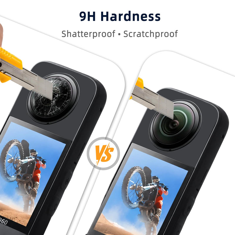 Sticky Lens Guard Custom fit for Insta360 X3, 2-Pack Protective Cover Cap with Anti-Reflective Coating, High Transparency 95% Light Transmission, Scratch-Proof Shockproof Dustproof, Easy Installation