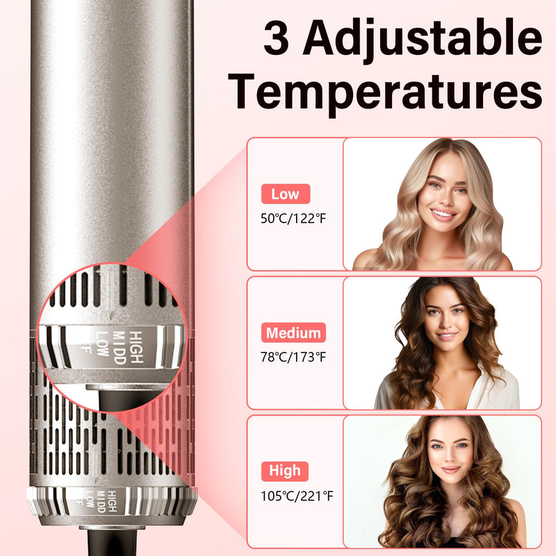 KYN Blow Dry Hair Styler 6 in 1, Hot Air Styler with Auto-Wrap Curlers, Volumizing/Thermal/Smooth Brushes & Hair Dryer Gifts for Women Multi Hair Styling