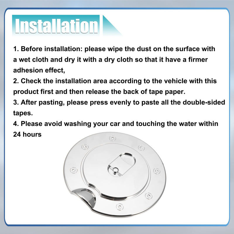 X AUTOHAUX Chrome Plated Fuel Tank Filler Cap Cover Decoration for GMC Sierra 3500 for Chevrolet Silverado Stick-on Gas Door Filler Cover Silver Tone