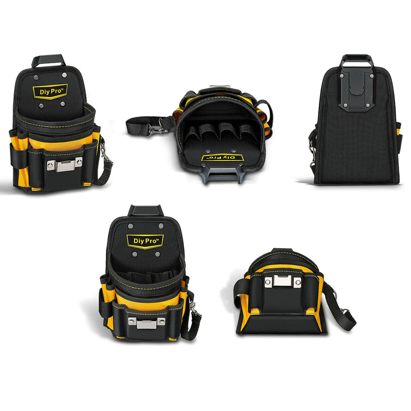 Tool Pouches, Tool Belt Pouch, Electrician Tool Pouch, Quickly Attach & Release Tool Belt Pouch with Clip, Tool Bag Multi-Pocket, Heavy Duty Utility Pouches for Carpenters & Home Improvement Small