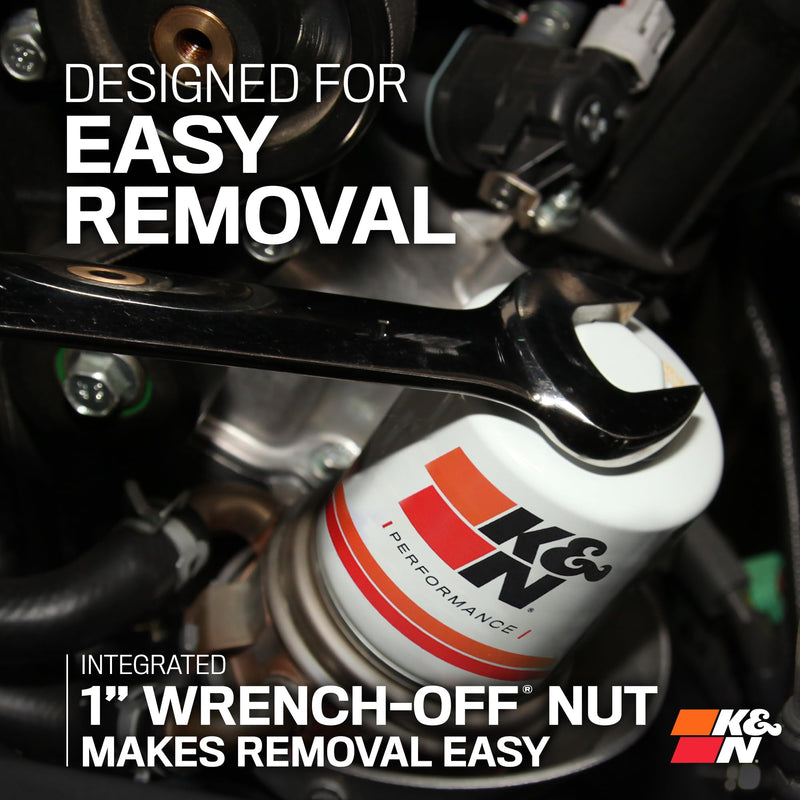K&N Premium Oil Filter: 20,000 Mile Engine Protection with Wrench Off Nut: Compatible with Select 1972-1994 PORSCHE (911, 930, 911 Carrera), HP-4004