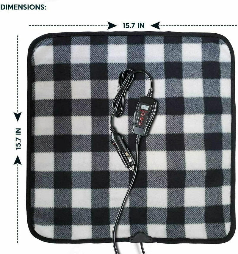 ZONETECH Black and WhitePlaid Warming Pad Cozy Warmth in Cold Weather Perfectly Sized for Comfort and Portability for Pets 1 PACK Black and White Plaid