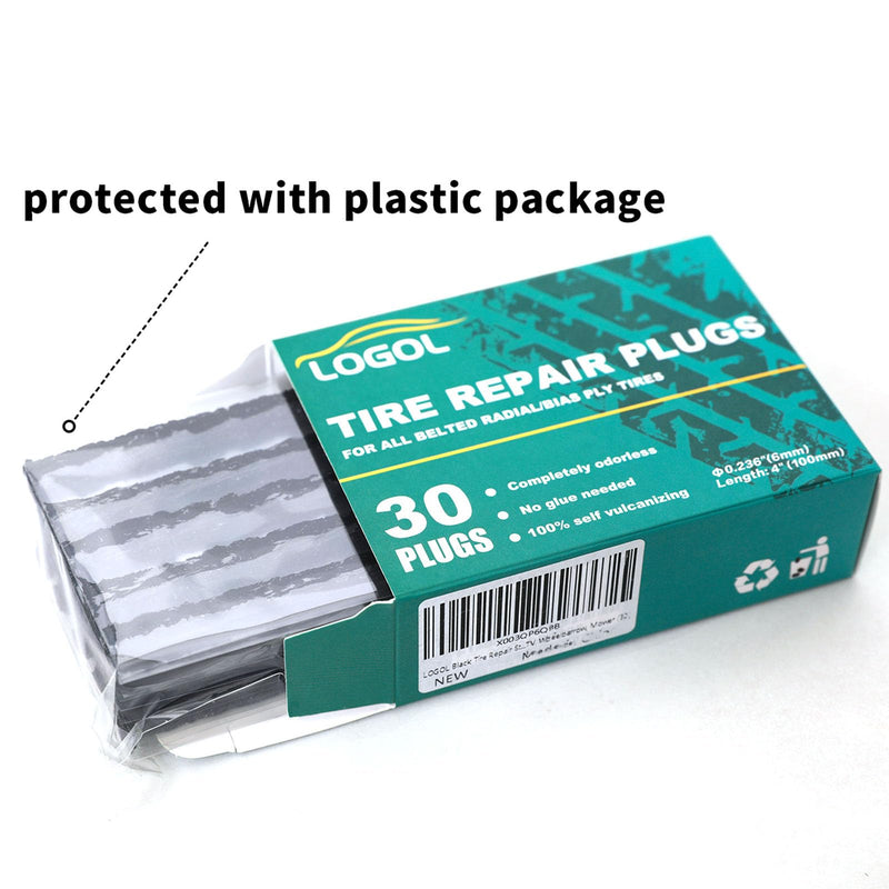 Tire Plugs Heavy Duty (4", 30pcs).Tire Sealing Strip for Puncture Repair are Suitable for Tubeless Tires Car, Light Truck, Motorcycle, ATV, UTV. etc.… Tire Plugs (30PCS)