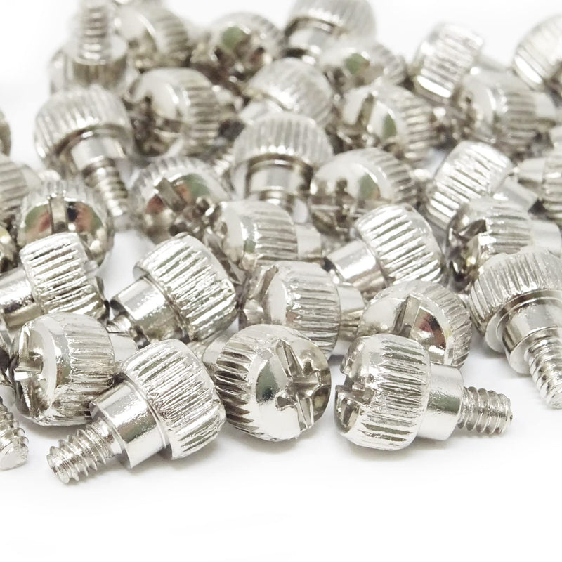 Honbay 40PCS 6#-32x5 M3.5 PC Computer Case Thumbscrews Thumb Screws (White Nickel) white nickel