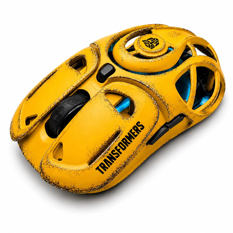 Transformers TF-GM05 Wireless Gaming Mouse, 71g Ultra-Light Hollow Mecha Design, Tri-Mode Bluetooth/2.4G/Wired, 12800 DPI, Huano Switches, PAW3311 Sensor, RGB, USB-C Rechargeable (Bumblebee Yellow) Bumblebee Yellow
