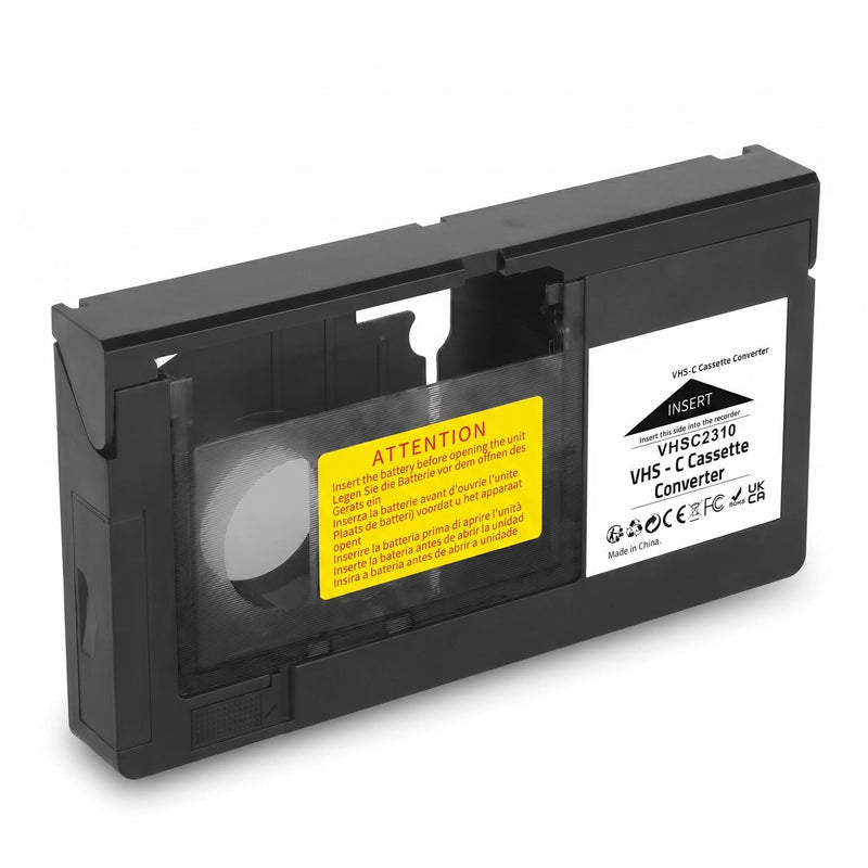 Motorized VHS-C to VHS Cassette Adapter, VHS-C Video Tape Converter for 12mm VHS-C & S-VHS-C Camcorder Tapes, NOT Compatible with 8mm, Hi8 & MiniDV Tapes