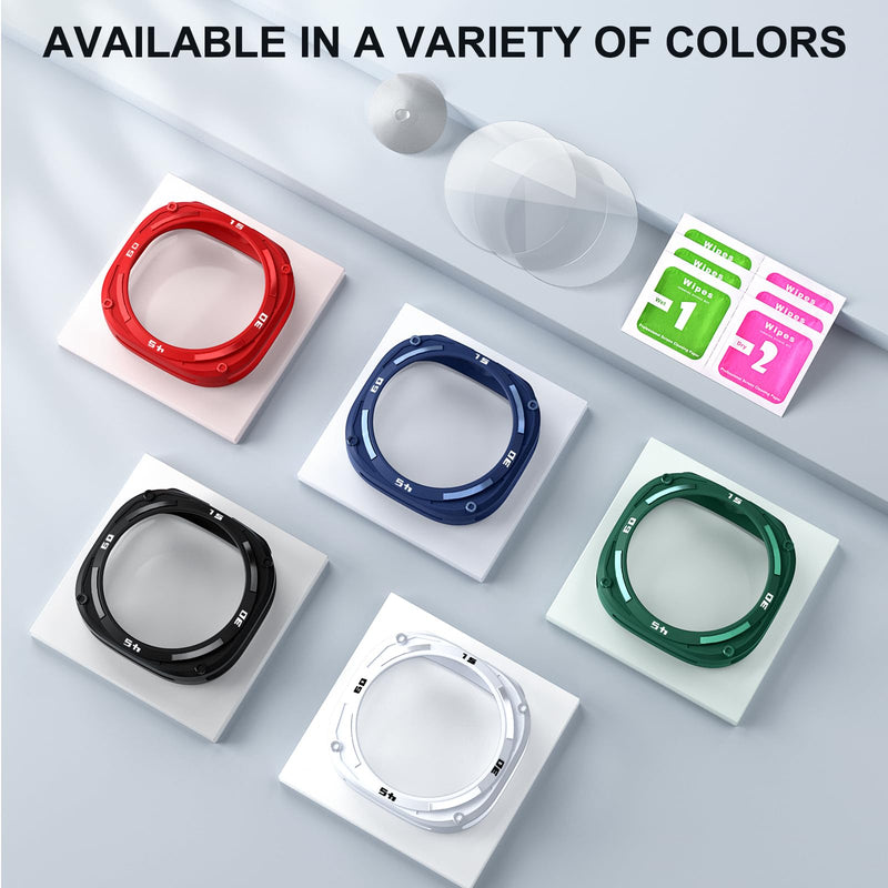 Bumper Cover & Glass Protector for Samsung Galaxy Watch Ultra 47mm | 1-Pack Soft TPU Bumper Case & Tempered Glass, Anti-Fall Anti-Scratch, Easy Install, Black, Ultra 8 / Ultra 7 47mm Ultra 8 / Ultra 7