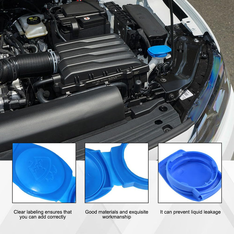 Windshield Wiper Washer Fluid Reservoir Tank Bottle Cap Cover, 3Q0955455 Washer Fluid Cap, Car Accessories Windshield Washer Reservoir Cap Compatible with Porsche Cayenne 2003-2018 (1PCS) 1PCS