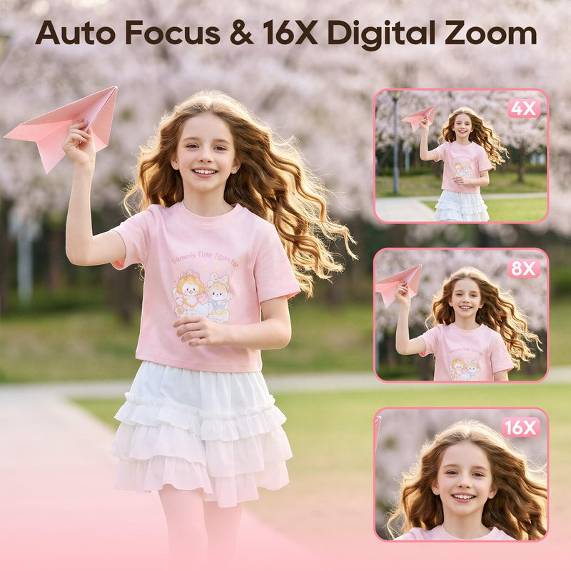Digital Camera for Teens, 2026 Latest 4K 75MP Autofocus WiFi Vlogging Camera with 3''180° Flip Screen, 16X Zoom, 32GB TF Card, Portable Compact Cameras for Kids Teens Beginner (White)