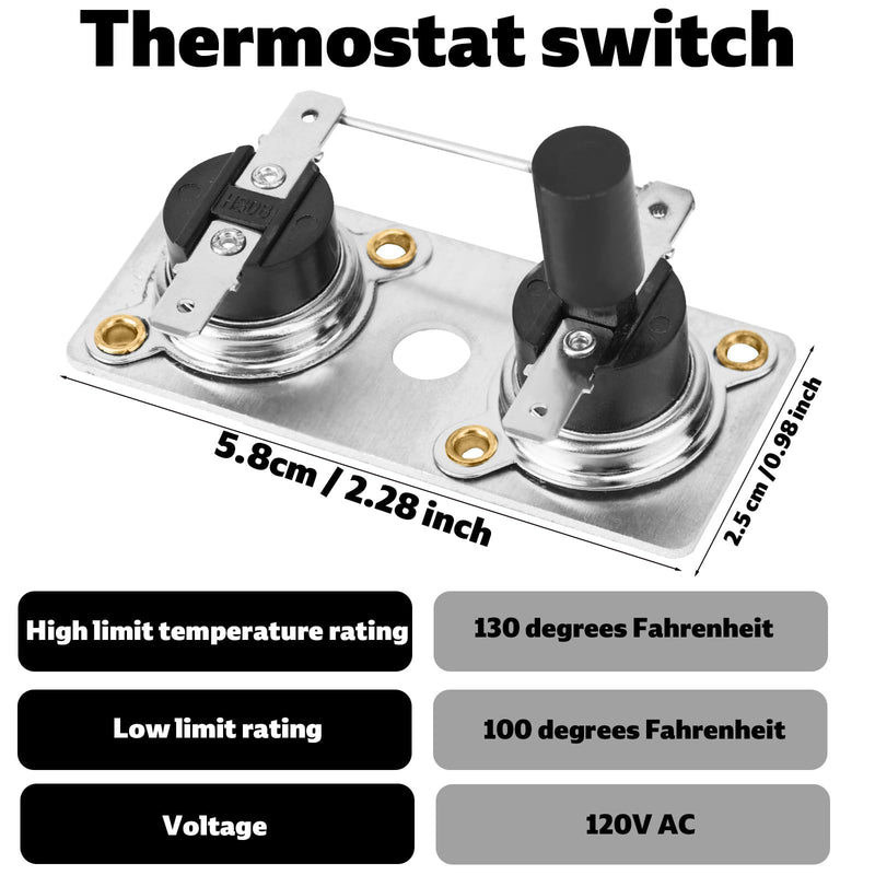 2pcs RV Water Heater Switch for Suburban 232306, Thermostat 120V T-Stat Wter Parts Accessories