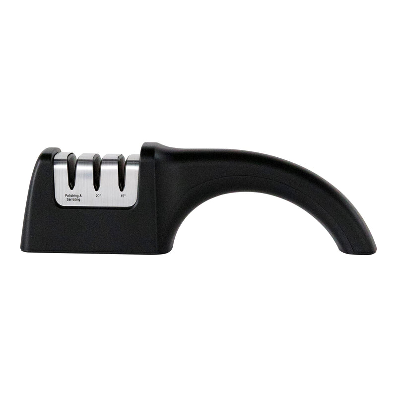 Chef'sChoice Professional Manual Knife Sharpeners AngleSelect for 15- and 20-Degree Straight-Edge and Serrated Knives with Diamond Abrasives Precise Angle Control & Compact Footprint, 2-Stage, Black