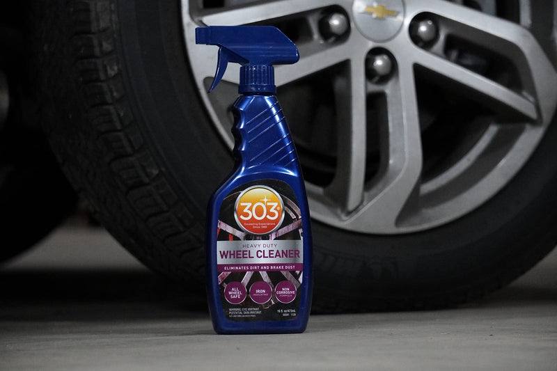 303 Products Heavy Duty Wheel Cleaner - Rim Cleaner for Car - Brake Dust Remover - All Wheel Safe - Iron Indicating Formula - Non Corrosive Formula, 15.5 fl. oz. (30597CSR) Packaging May Vary