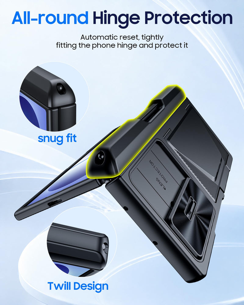 for Samsung Galaxy Z Fold 8 Ultra Case Wallet, Screen Protector,S-Pen | Card Holder RFID Blocking, Slide Lens Cover, Hinge Protection, Shockproof Phone Cover for Z Fold 8 Ultra (Black) Black-Y Samsung Galaxy Z Fold 8 Ultra (2026)