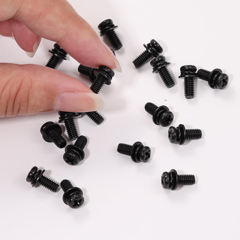 20 PCS Vesa Screws, VESA Compatible M4x10mm TV/Monitor Wall Mount Screws for 75x75mm and 100x100mm Brackets. Phillips Head M4 x 10mm Black with Washers