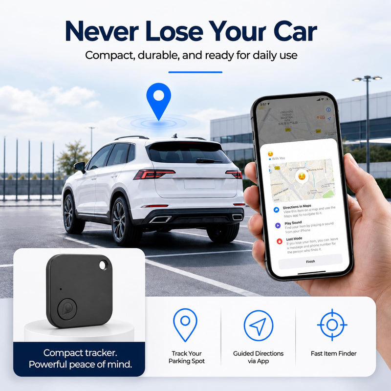 Mini Portable GPS Tracker for Vehicles, Undetectable GPS Car Tracker, No Monthly Fee/No SIM Card, Tracker Device for Kids, Dogs, Cars, Elderly, Compatible with iOS & Android (1) 1