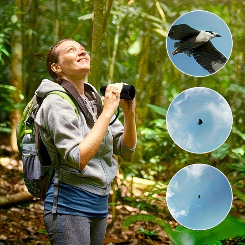 16X 52 HD Monocular Telescope for Adults, High Magnification Manual Focus Scope for Long Distance Viewing Black