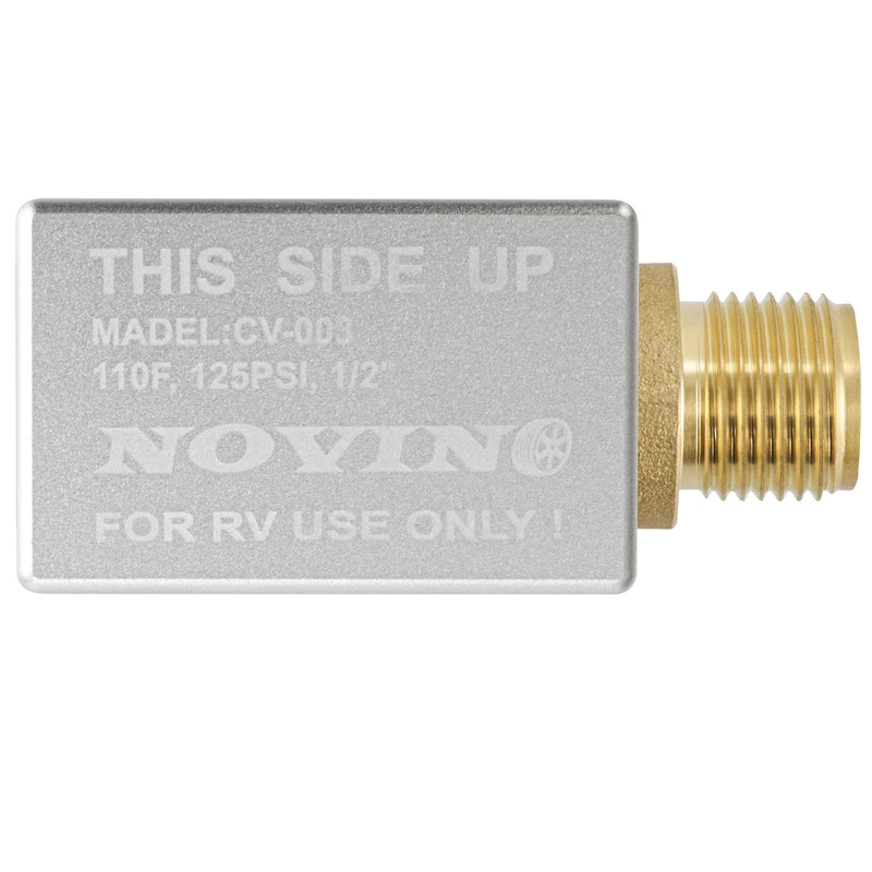 RV Vacuum Breaker Check Valve,Camper RV Black Tank Flush Check Valve,Replace Leak Camper Vacuum Breaker on Black Tank System Loud Noise & Wet Floor,Backflow Preventer Improve Freshwater 571-VAC-CHK-A Brass