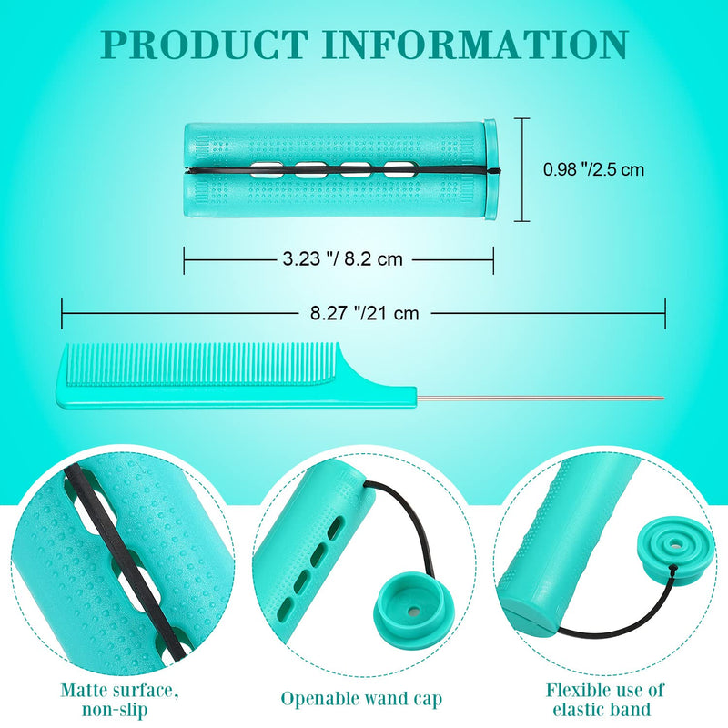  [AUSTRALIA] - WILLBOND 48 Plastic Perming Rods & Curlers - Cold Wave Hair Rollers with Steel Comb for Hairdressing (Green, 0.98 Inch/ 2.5 cm) 0.98 Inch (Pack of 48) Green